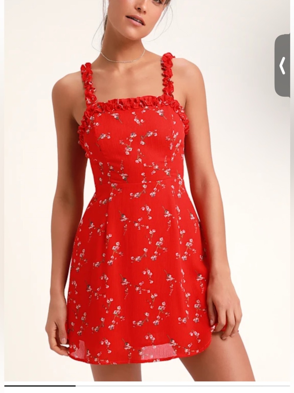 Lulu's In the Garden Red Floral Print Skater Dress